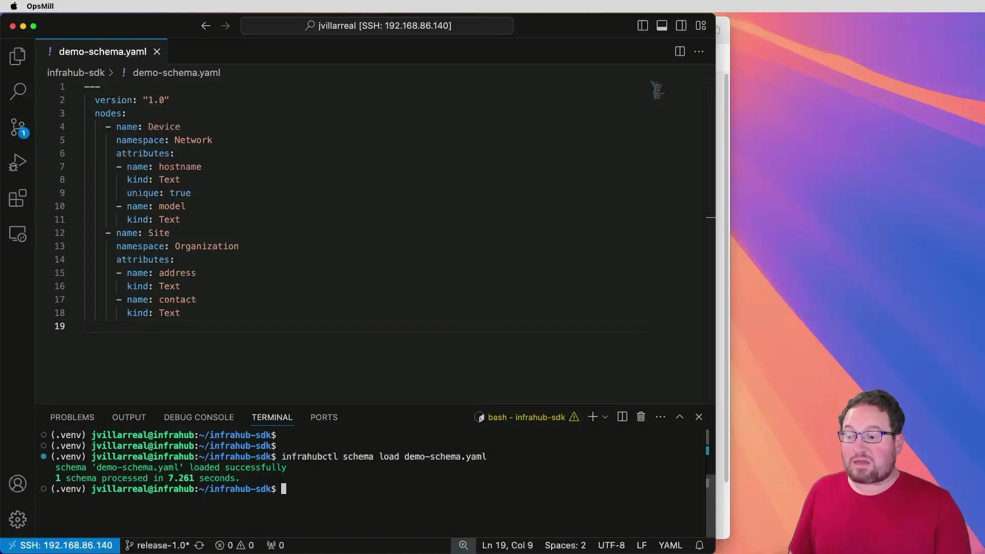 infrahub schema load screenshot