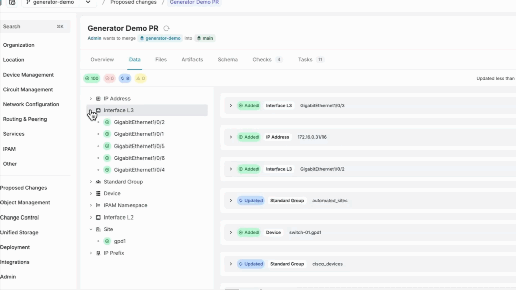 Infrahub Generators: generated objects