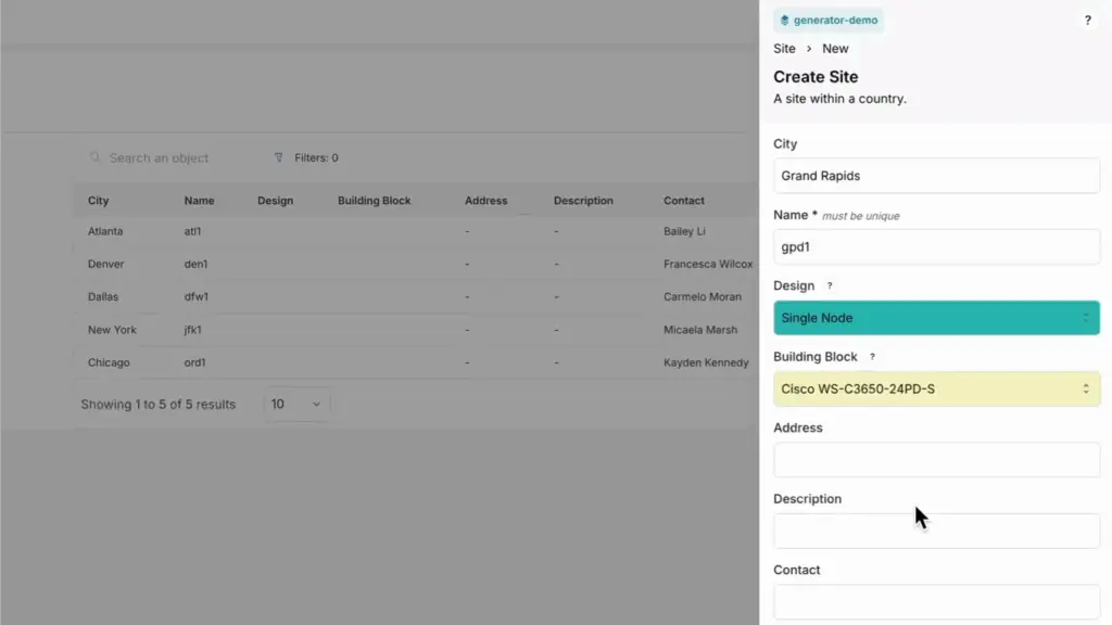 Infrahub Generators: setting new site parameters