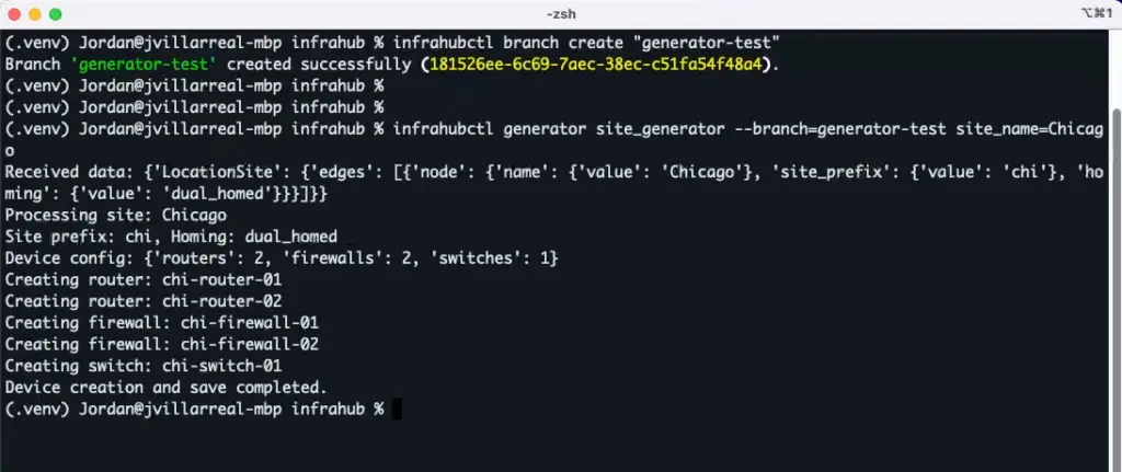 generator console output