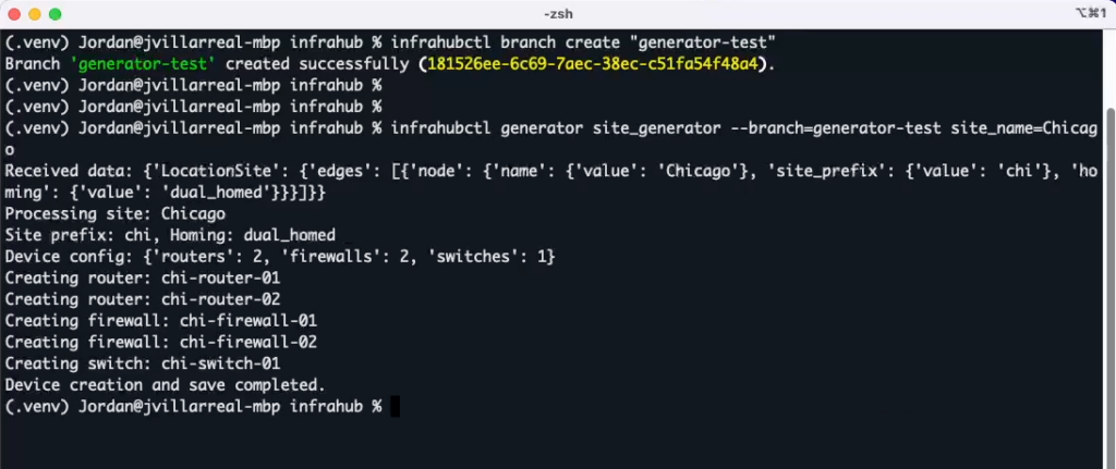 generator console output