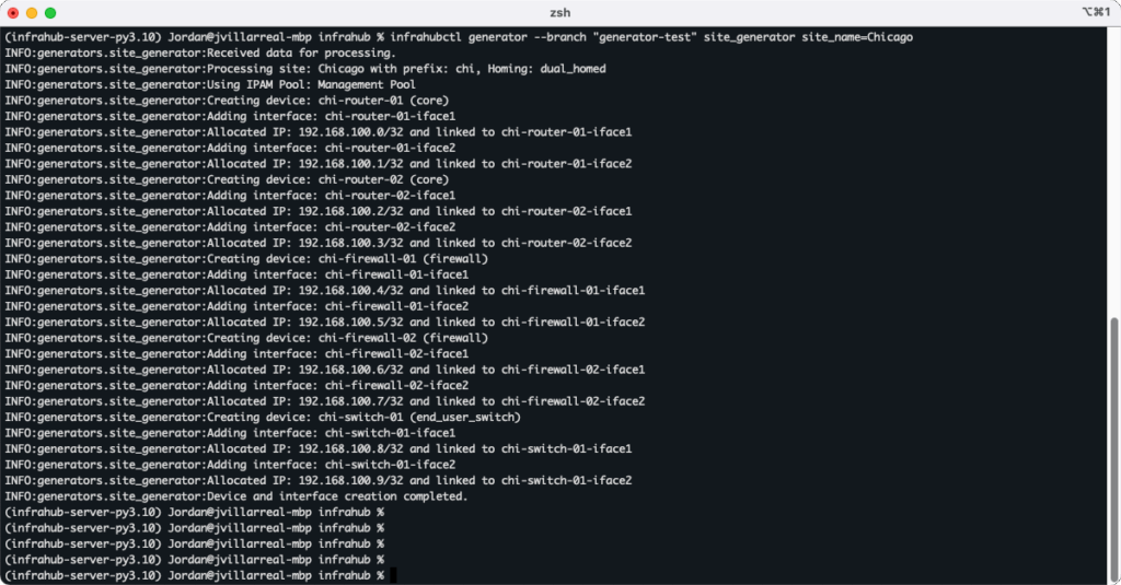Infrahub Generator output example