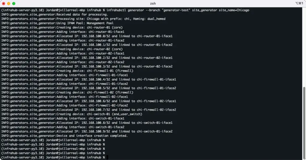 Infrahub Generator output example