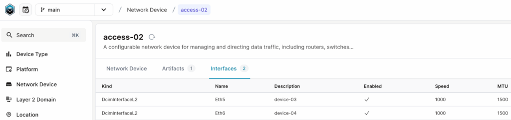 Infrahub screen: add interface 2