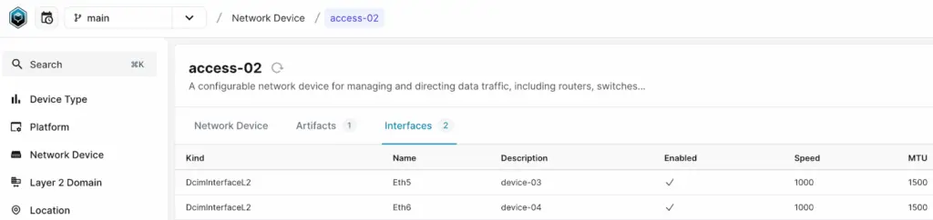 Infrahub screen: add interface 2