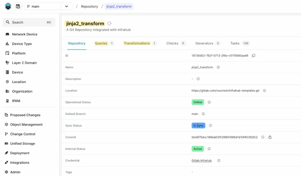 Infrahub: add JInja2 to repository