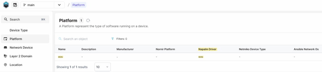 Infrahub screen: Create platform