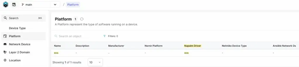 Infrahub screen: Create platform