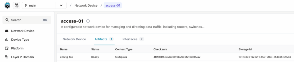 Infrahub: network device