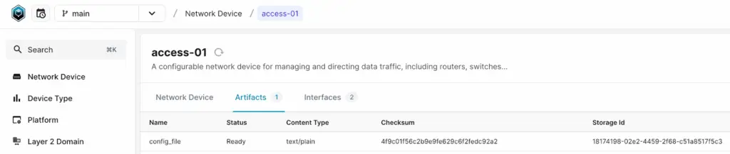 Infrahub: network device