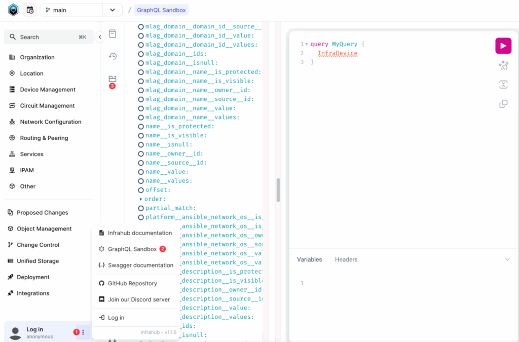 GraphQL sandbox