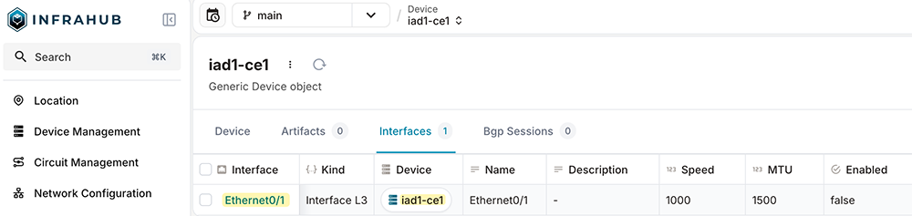 sample interface for event-driven automation example