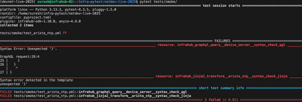 pytest smoke test fail screenshot