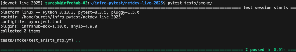 pytest smoke test pass screenshot