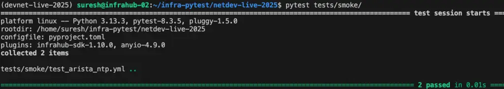 pytest smoke test pass screenshot