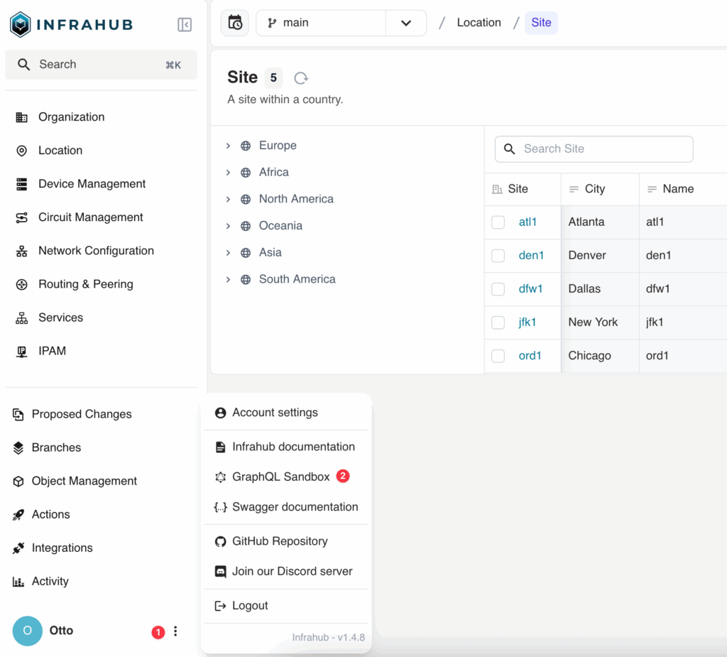 create new branch in Infrahub with GraphQL