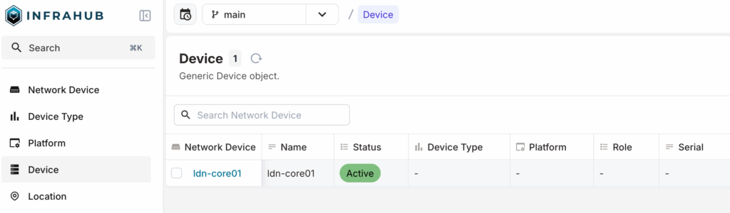 device in infrahub