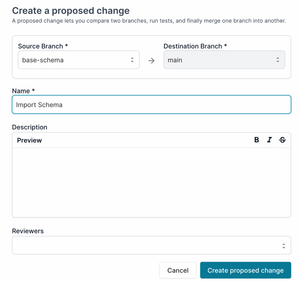 create a proposed change for the new schema