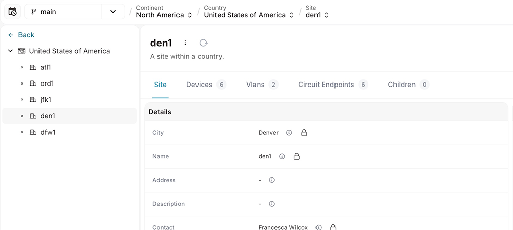 Infrahub hierarchy tree