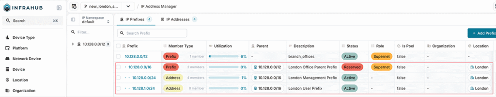 resources created in the infrahub generator workflow