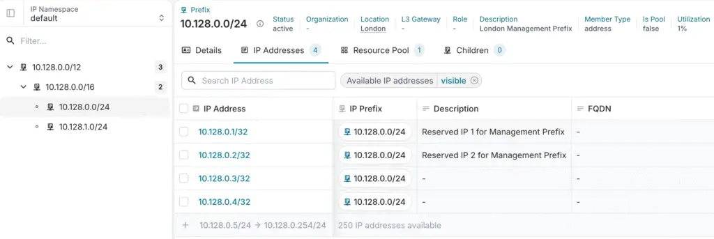 ip addresses in the infrahub generator workflow